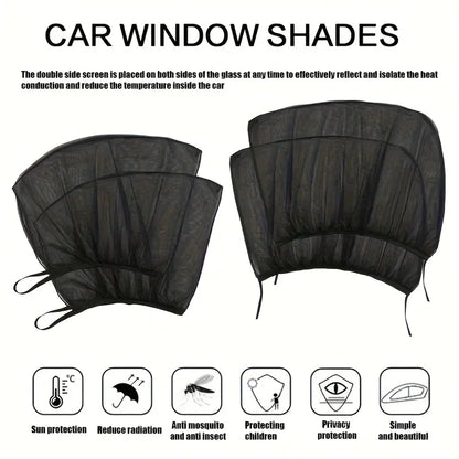 4-Piece Car Window Sunshade Set, Front & Rear Privacy Screens for Cars & SUVs