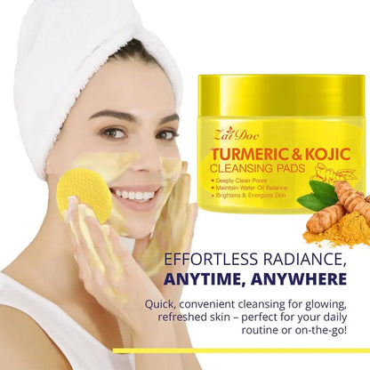 50PCS Acid & Turmeric Face Cleansing Pads – Brightening & Exfoliating Oil Control