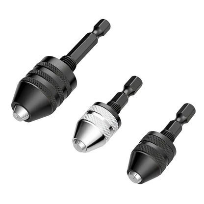 Keyless Drill Chuck Adapter Set, 1/4" Hex Shank Quick Change (0.3-8mm)