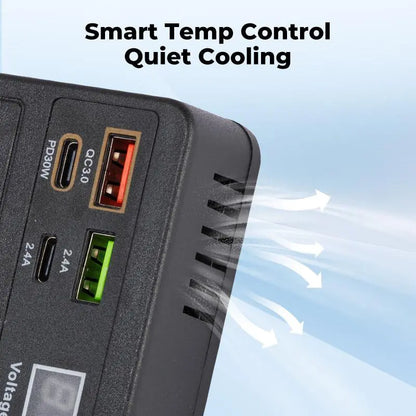 Multifunctional Car Charger with AC Outlets & USB - Inverter for Car 12/24V to 220V Fast Charging Converter