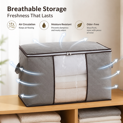 Zippered Storage Bag for Closet King Comforter, pillow, quilt, bedding, Clothes