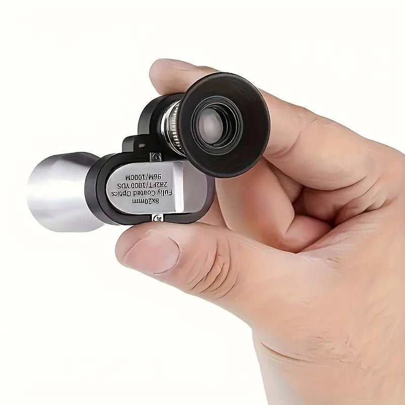10×20 Mini Monocular Phone Telescope Distance Viewer with Adjustable Smartphone Clip