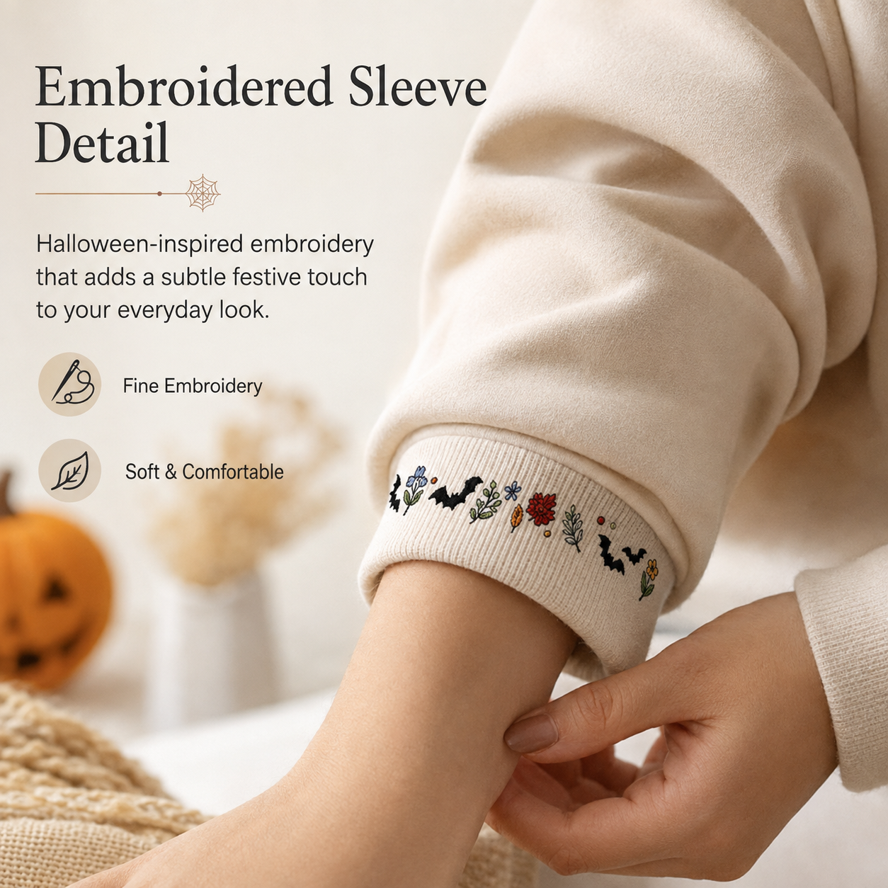 2 Size Classic Halloween-style Embroidery Patterns - Stick & Stitch For Beginners