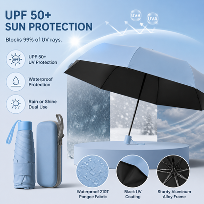6 Fold Umbrella for Sun And Rain Protection, Lightweight Design, Compact & Portable
