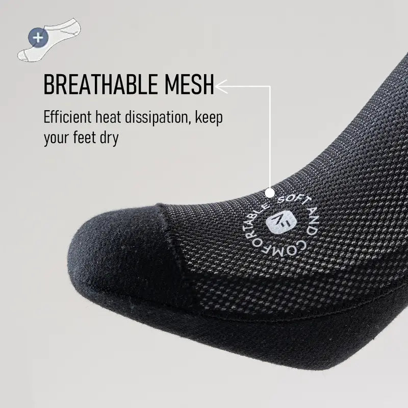 6 Pair Men's Ultra-Thin Mesh No-Show Socks Anti-Slip Heel