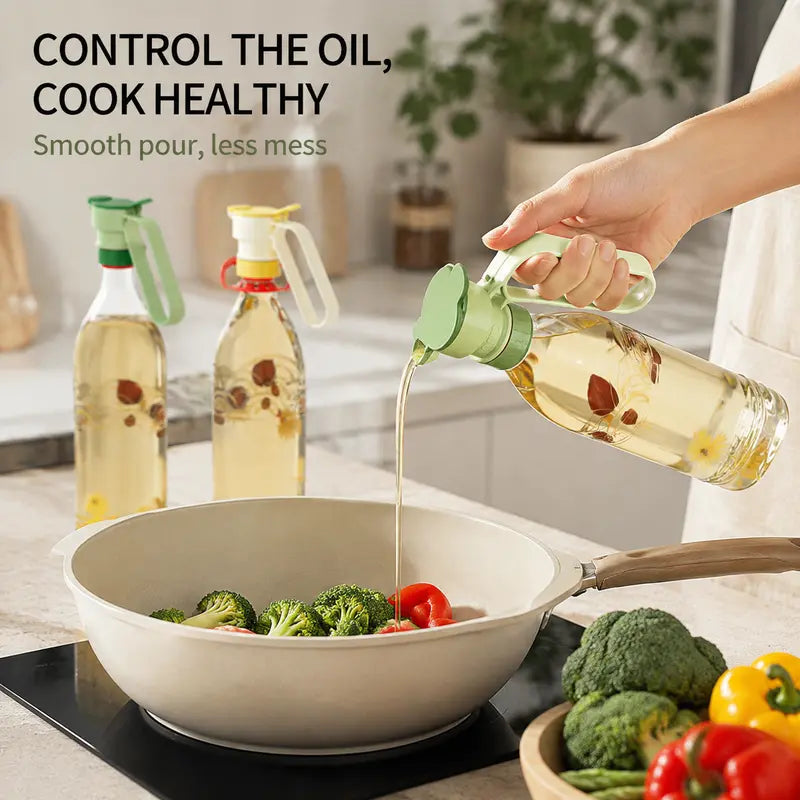 2Pcs Bottle Pour Spout Cap with Carry Handle, Detachable Two Different Caliber