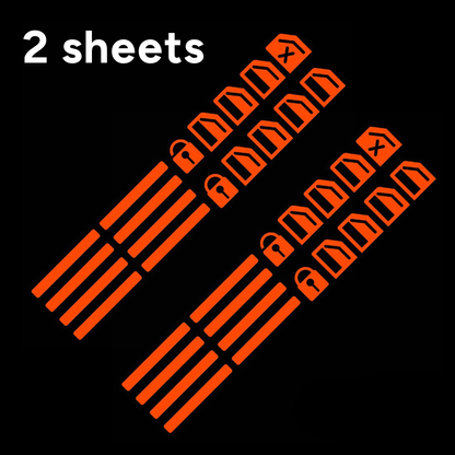 2 Sheets Control Switch Luminous Sticker for Car Outer Door Handle Button