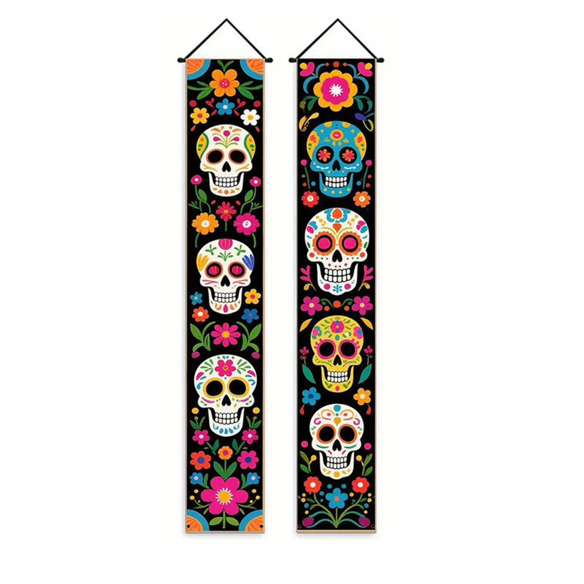 1 Set Dia De Los Muertos Decorations Porch Banner Skull Day of the Dead Party Outdoor Indoor