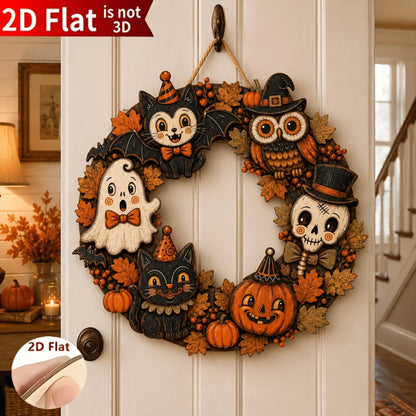 Halloween Door Hanger, Pumpkin Welcome Sign, Fall Front Door Decor