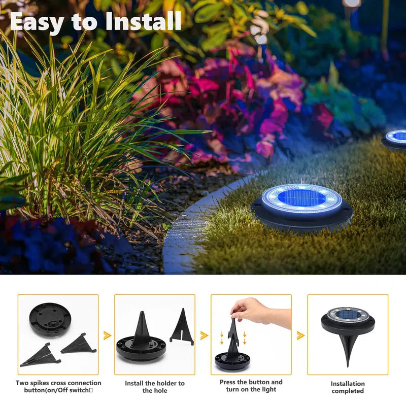 2PCS 2-in-1 Waterproof Solar Outdoor LED Lights - Solar Powered