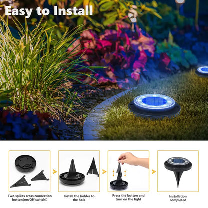 2PCS 2-in-1 Waterproof Solar Outdoor LED Lights - Solar Powered