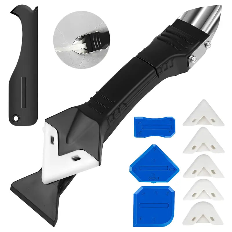 Silicone Caulking Tools - 3 in 1 Sealant Finishing Tool Grout Remove Scraper