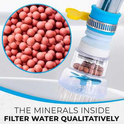 3Pcs Faucet Filter Set - Water Faucet Extenders 360 Rotating, Adjustable Water Purifier for Sink