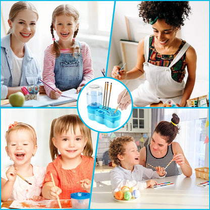 New Paint Brush Cleaner with Paint Tray, Water Circulation Brush Rinser with Brush Holder