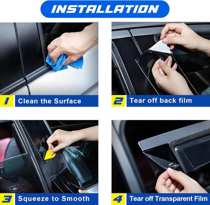 2 Roll Matte Vinyl Wrap Film, 3x300cm Car Sticker for Interior & Door Decals