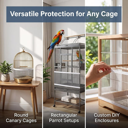 Bird Cage Seed Guard Mesh Tape - Self-Adhesive, Cut-to-Fit