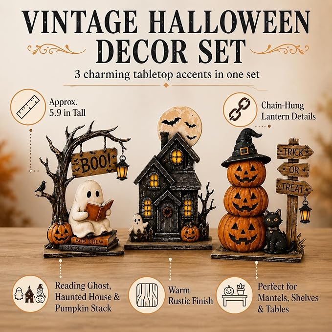Vintage Halloween Decor Set