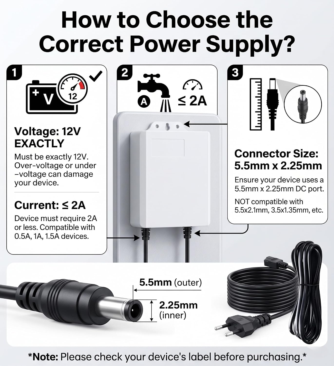 12V 2A Mini UPS Battery Backup, White Router UPS Uninterruptible Power Supply