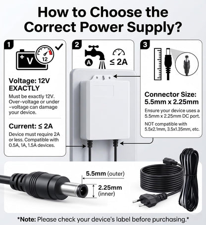 12V 2A Mini UPS Battery Backup, White Router UPS Uninterruptible Power Supply