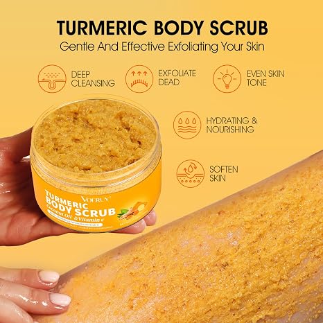 Turmeric Body Scrub Vitamin C Exfoliating Body Scrub With Collagen And Coconut Oil