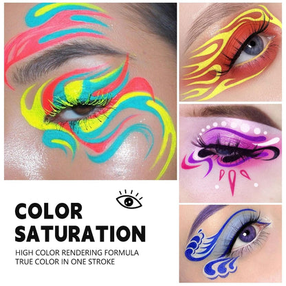 12 PCS Matte Liquid Eyeliner Set Rainbow Neon Waterproof Smudgeproof