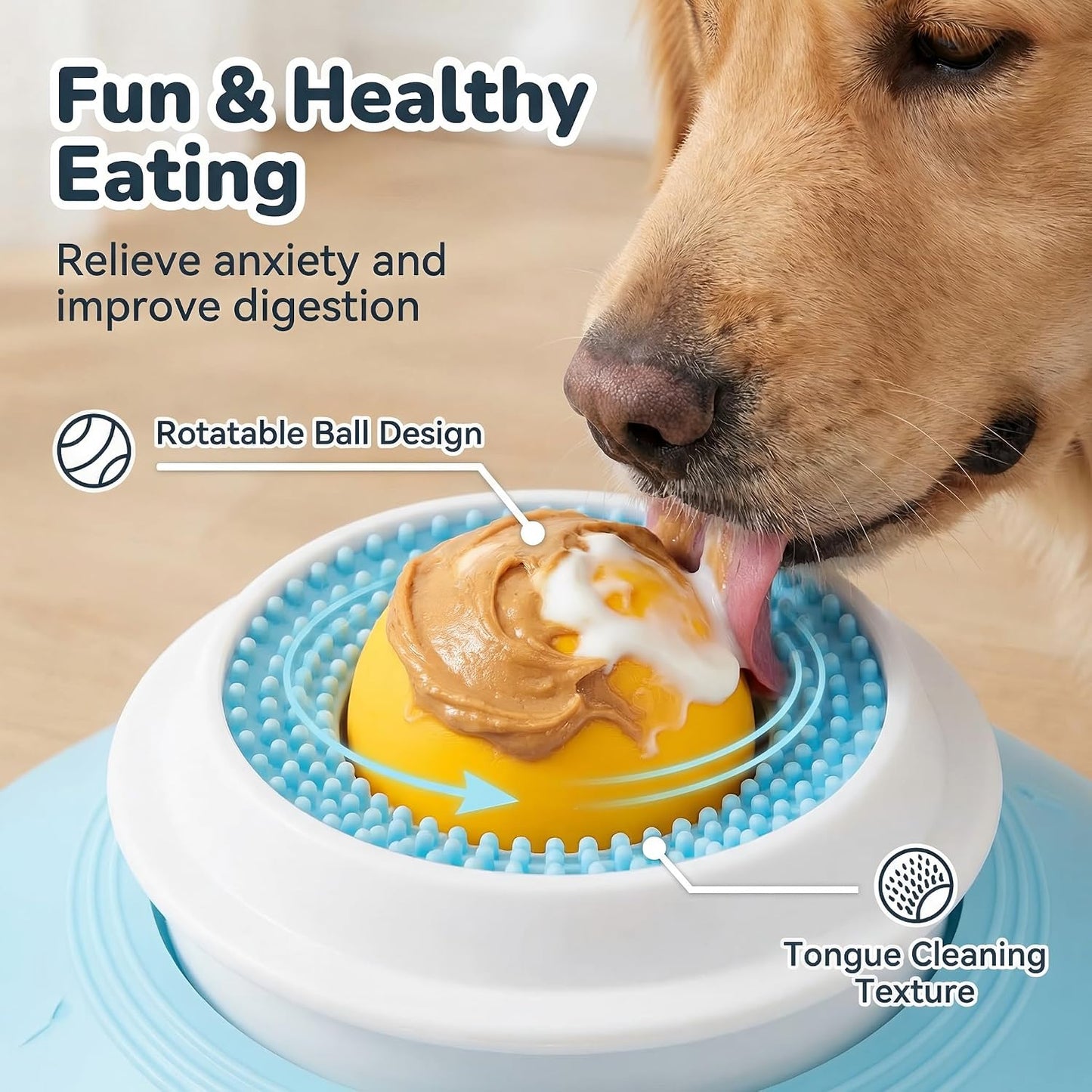 Dog Lick Toy, Slow Feeder & Anxiety Relief Licking Mat for Dogs and Cats, Non-Slip Suction Cup