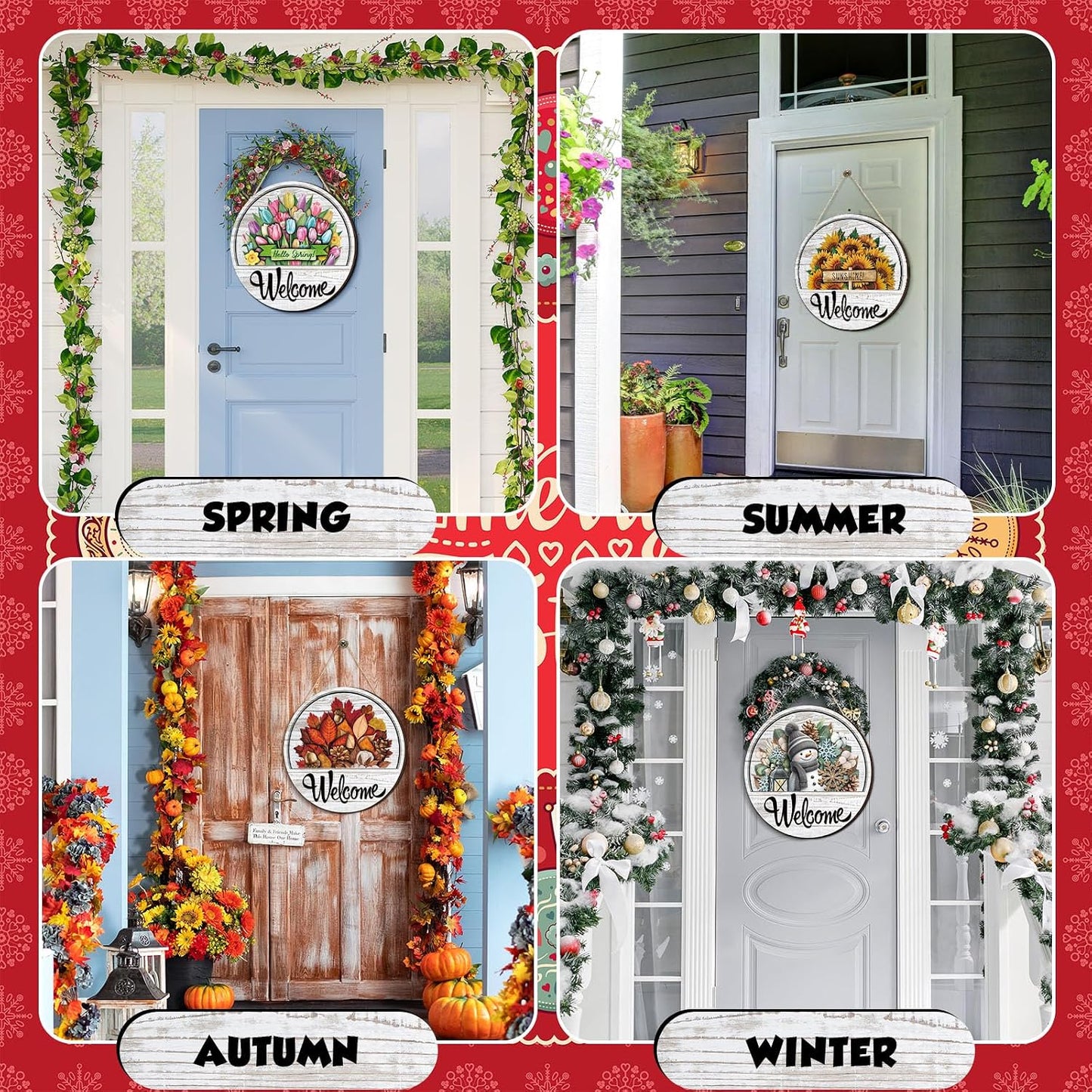 Welcome Sign for Spring Summer Autumn and Winter