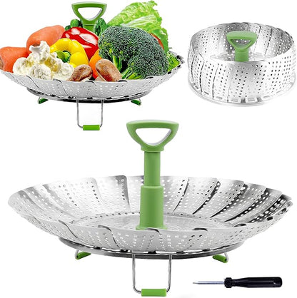 Stainless Steel Vegetable Steamer Basket Utensils Folding Expandable