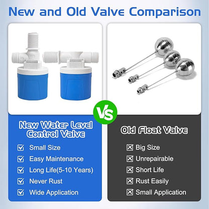 2PCS Automatic Water Level Control Valve Inside Type,side Inner Water Automatic Float Valve Water Level Control Valve Uesd