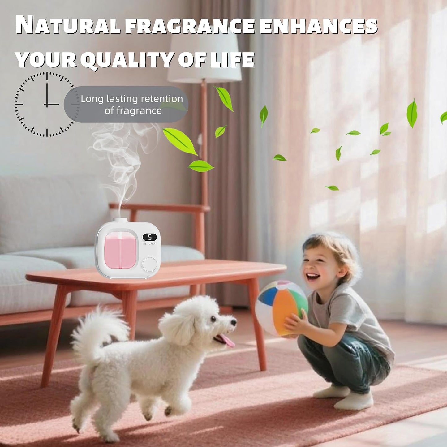 Waterless Essential Oil Diffuser Portable Cordless Aromatherapy Scent Machine with 5 Mist Modes