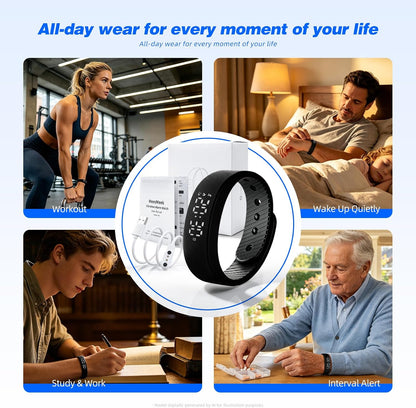 Silent Vibration Alarm Clock - Wrist-Worn Wake-Up Device