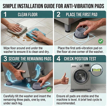 4 Pcs Shock and Noise Cancelling Washing Machine Support