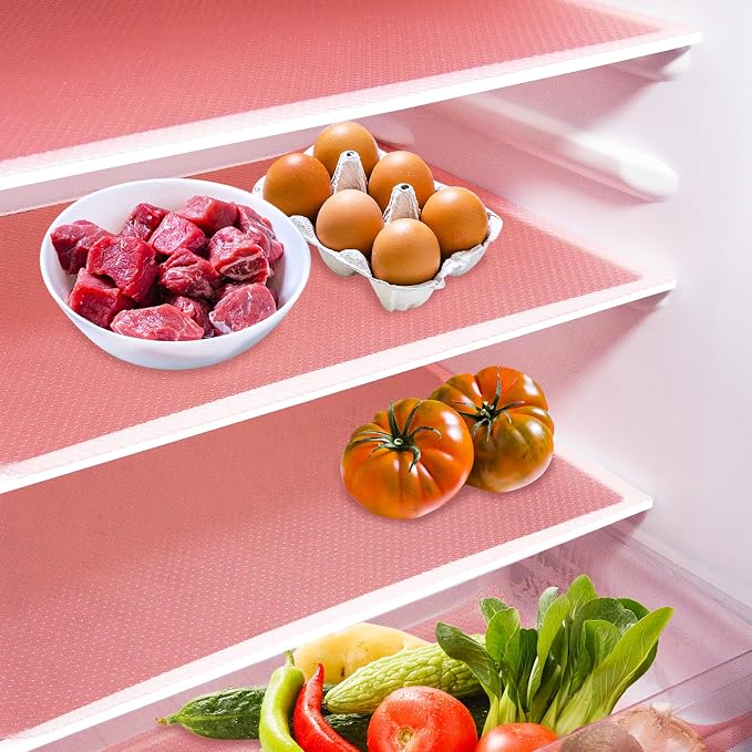 4Pcs Refrigerator Liners for Shelves Non-Adhesive Shelf or Drawer Liner