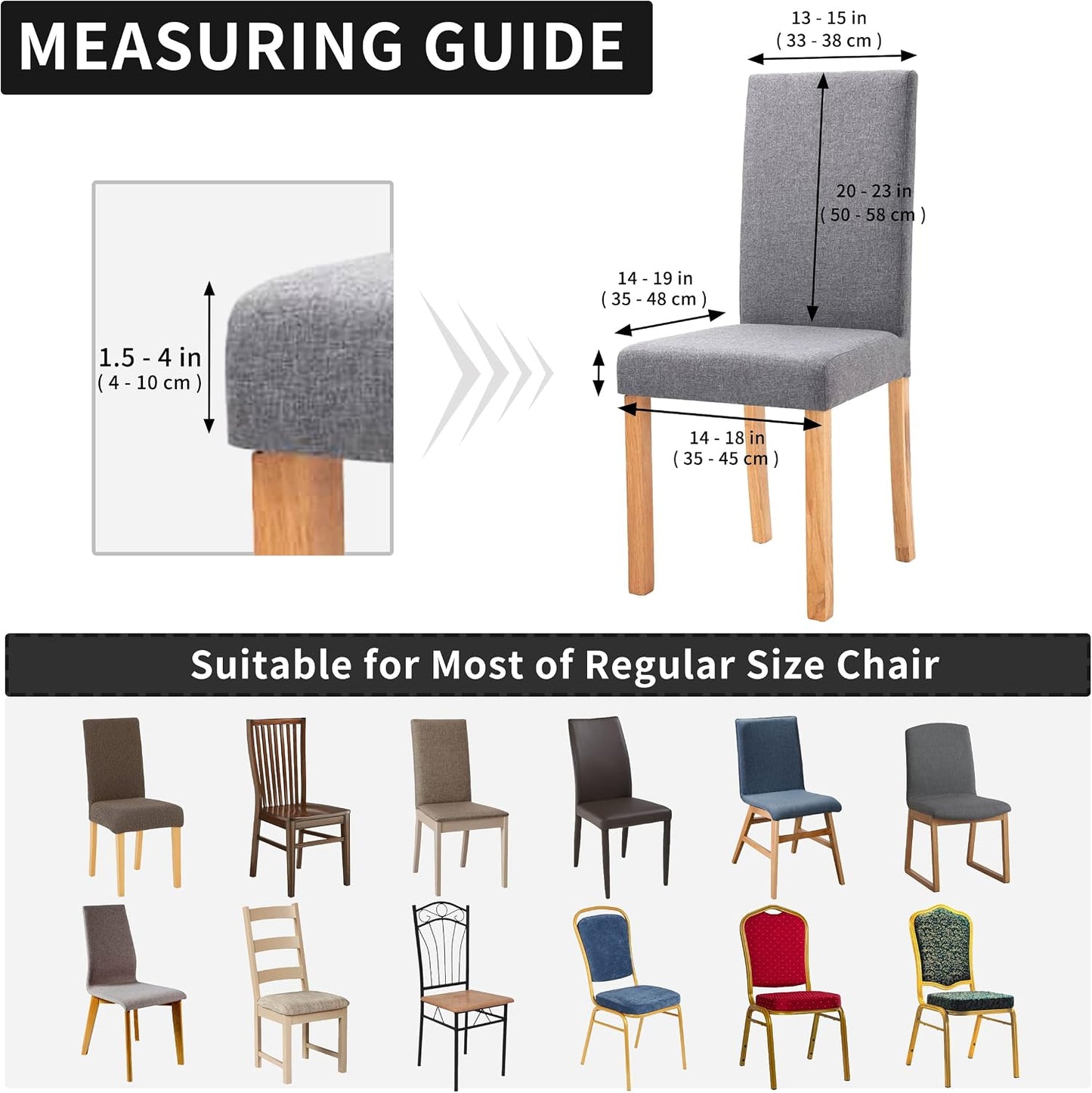 100% Waterproof Dining Room Chair Cover , Stretch Jacquard Parson Chair Slipcover