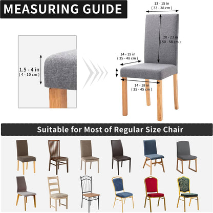100% Waterproof Dining Room Chair Cover , Stretch Jacquard Parson Chair Slipcover