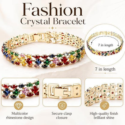 Women's Tennis Bracelet, Heart-Shaped Diamond Cuban Chain