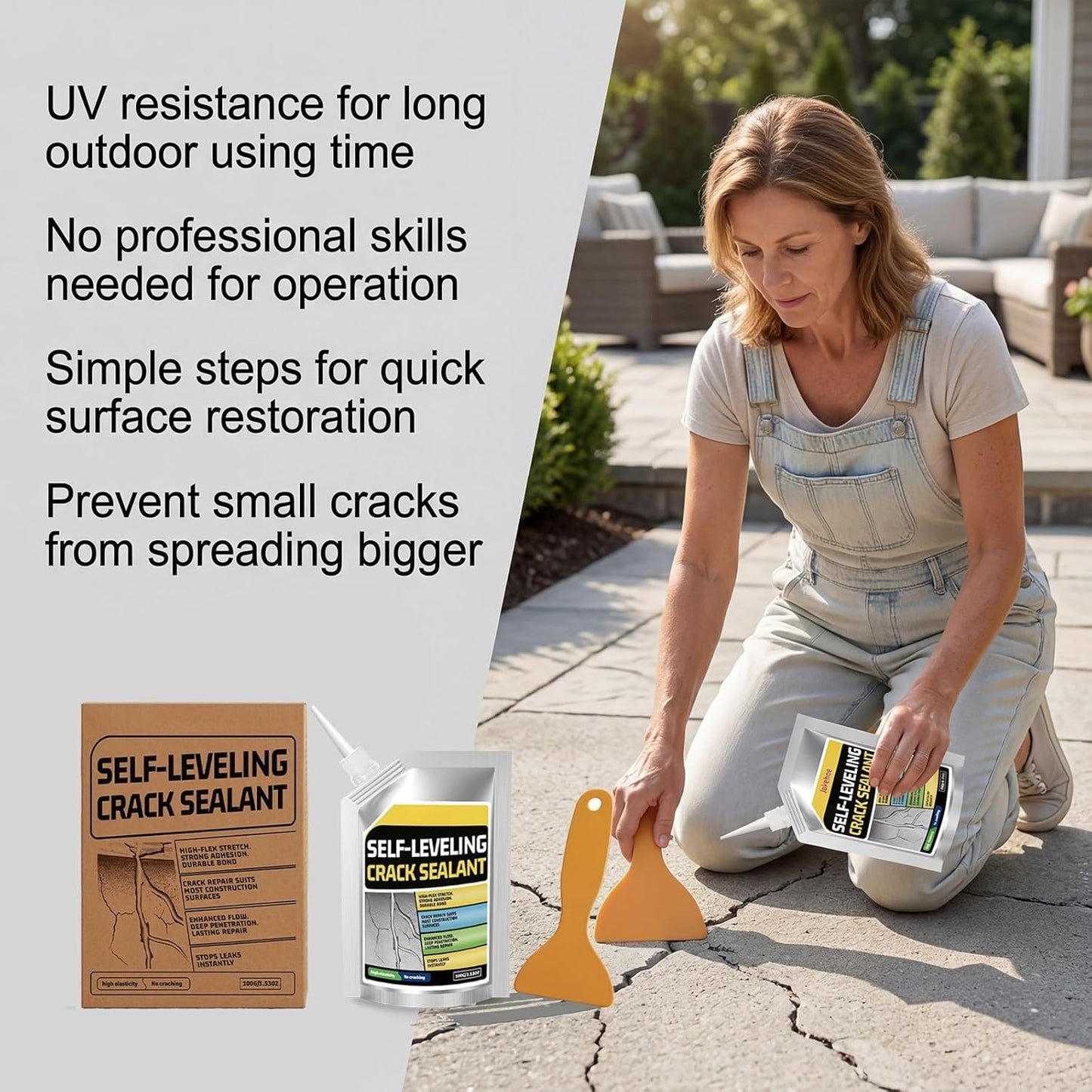 Concrete Crack Filler High-Elasticity Cement Repair Sealant Self-Leveling Waterproof Caulk