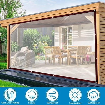 Clear Waterproof Cover Tarp 6.5 x 6.5ft Plastic Tarps Heavy Duty