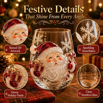 Magical Christmas 3D Santa Glass Cup Collection