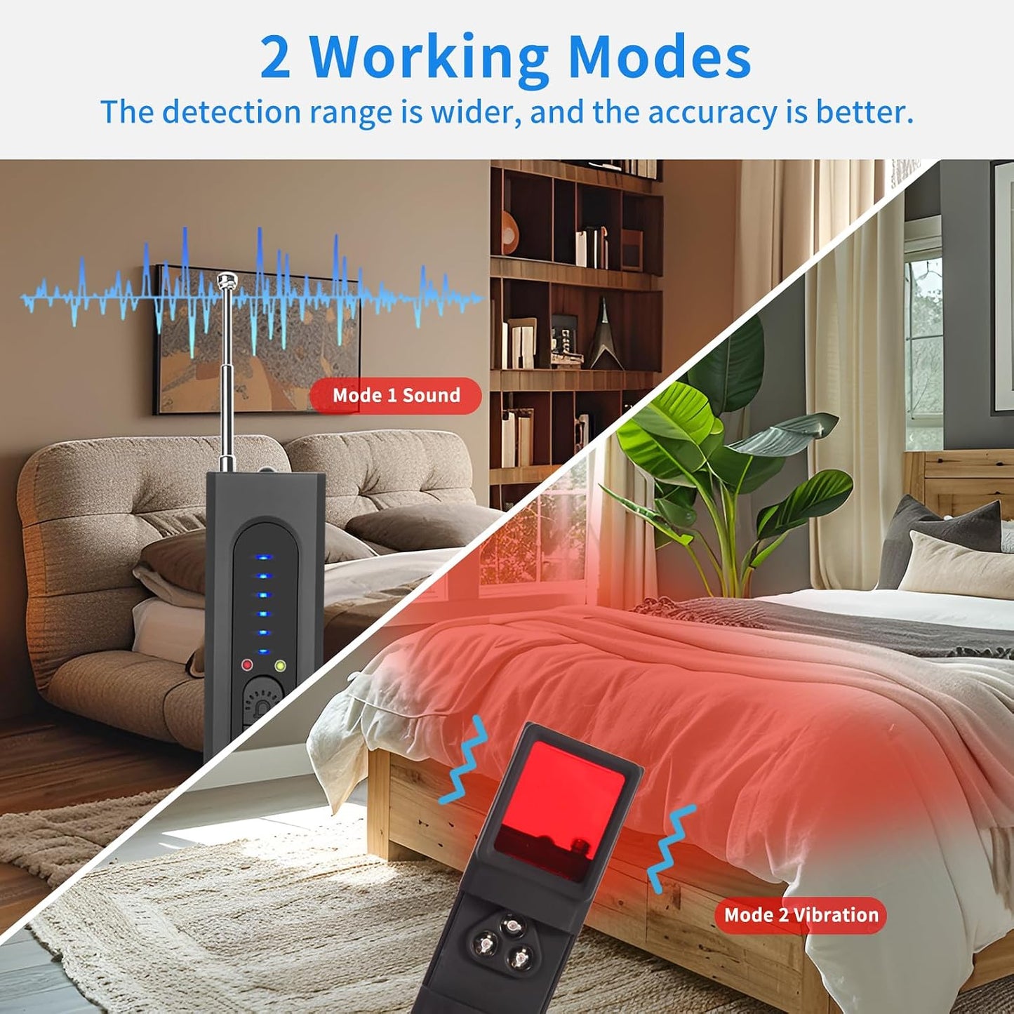 Upgraded Hidden Camera & Bug Detector, 6-Level Sensitivity GPS Signal Scanner