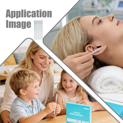 48PCS Sticky Ear Cleaning Stick, Reusable Earwax Removal Adhesive Swabs