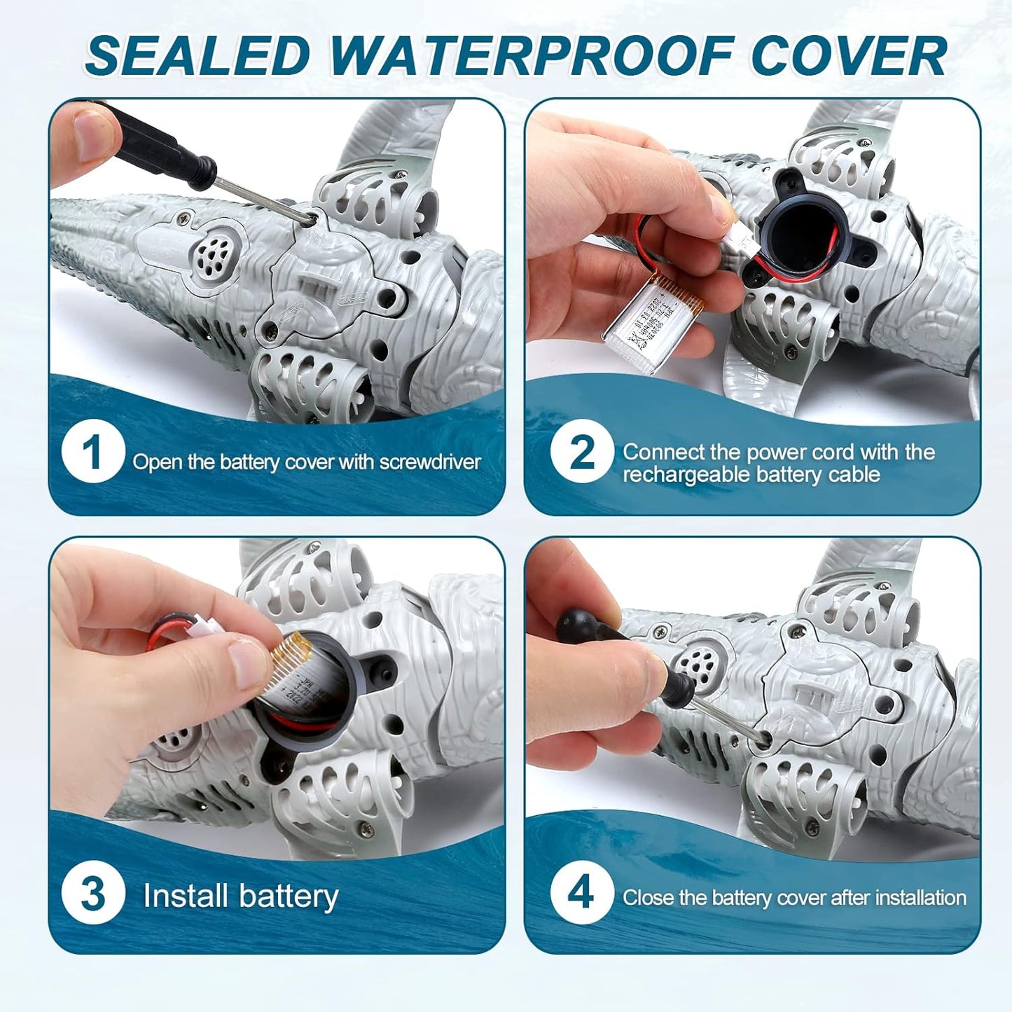 Dinosaur Toys, Upgrade Remote Control Water Toy RC Dino with Light and Spray Water