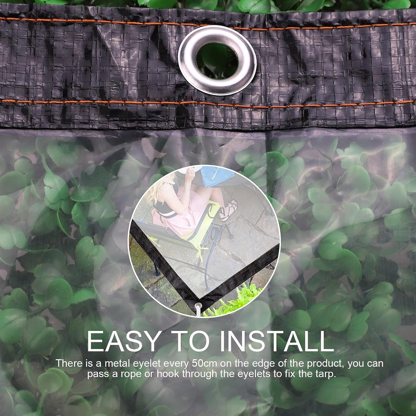 Clear Waterproof Cover Tarp 6.5 x 6.5ft Plastic Tarps Heavy Duty