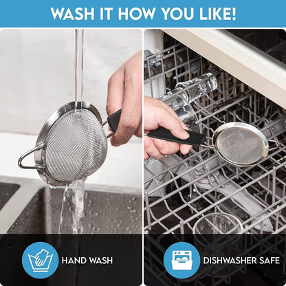 Fine Mesh Strainer - 3.4 Inch Round Sieve - Tea Strainers Soft-boiled Egg Magic Tool