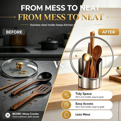 Multi-Functional Kitchen Utensil Holder,Thickened Stainless Steel Countertop Organizer