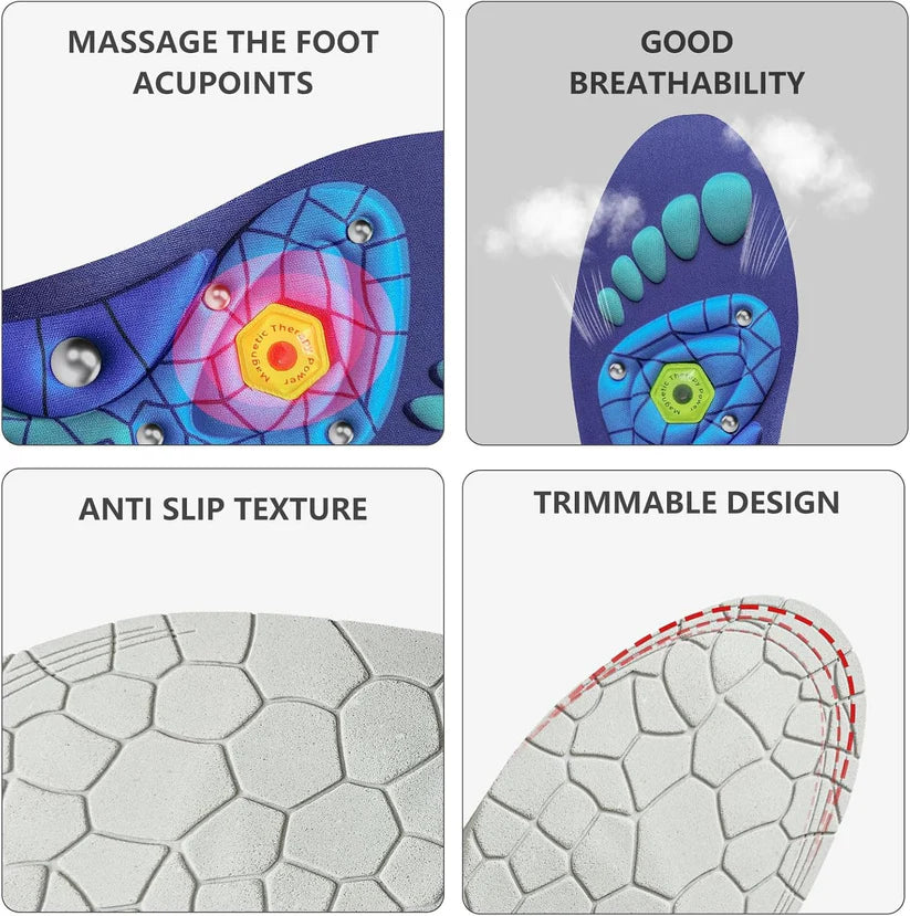 A Pair Magnetic Acupressure Insoles Orthopedic Insoles，Relieve Tired can be Used