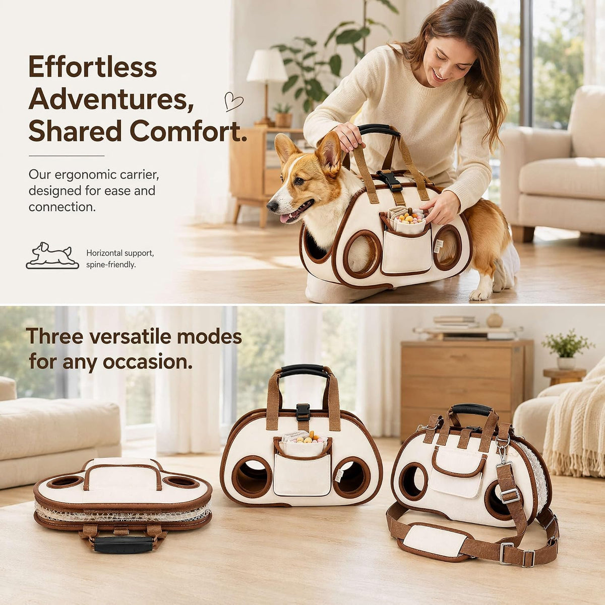 Portable Breathable Pet Carrier Purse, Puppy Tote for Dogs & Cats