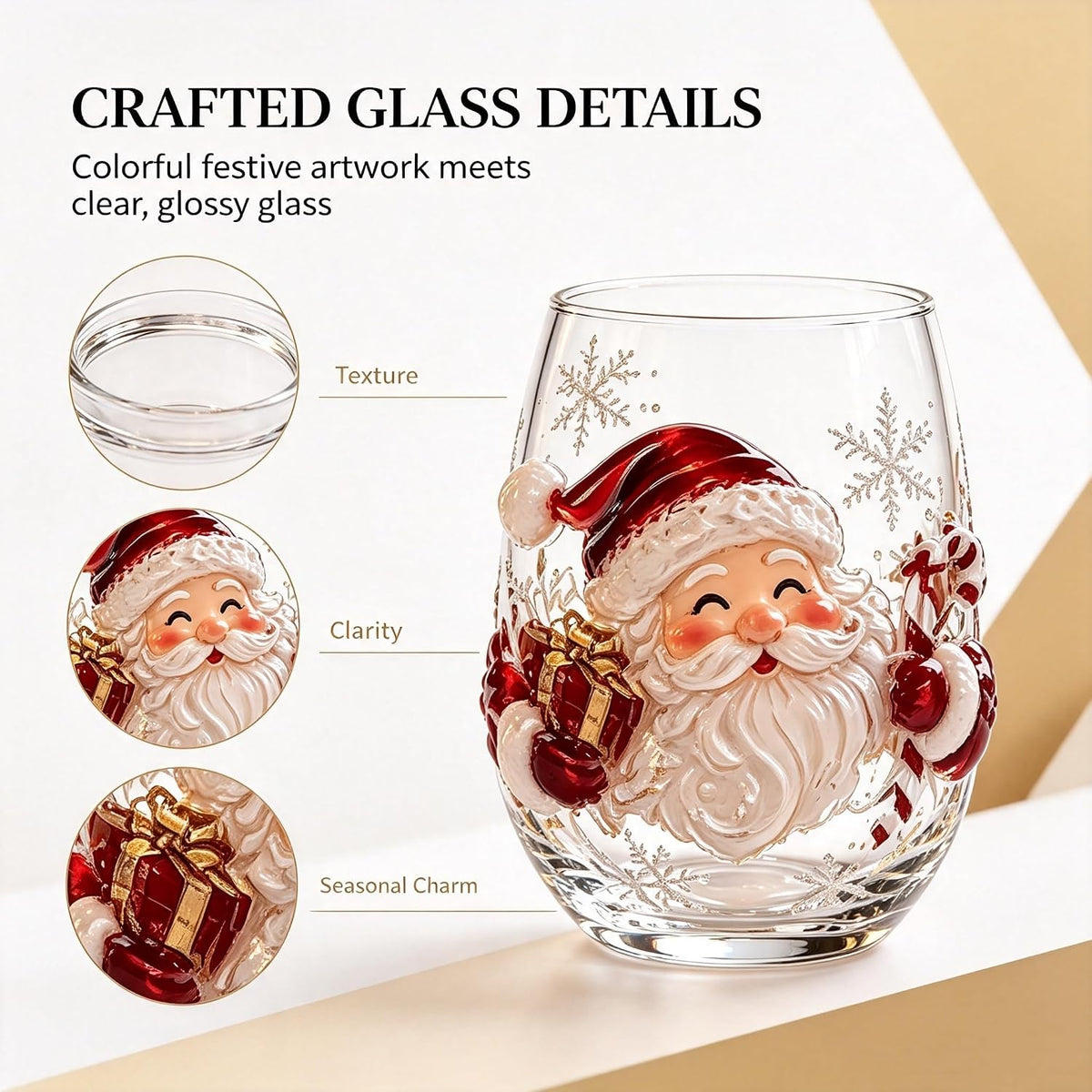 Magical Christmas 3D Santa Glass Cup Collection