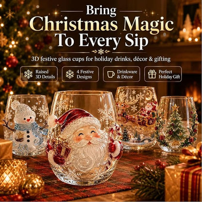 Magical Christmas 3D Santa Glass Cup Collection