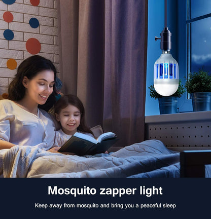 2 PCS Bug Zapper Light Bulb 2-in-1 Indoor Mosquito Zapper Gnat Trap